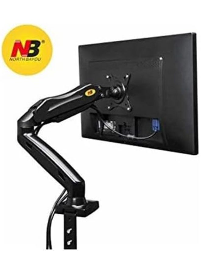 northbayou Adjustable Single Arm Monitor Holder with Shock Absorber, Desk Mount for 17–30 Inch Screens, Space Saving Design - Image 5